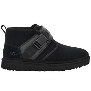 UGG Neumal SnapBack Black Suede Fur Bootie Shoes